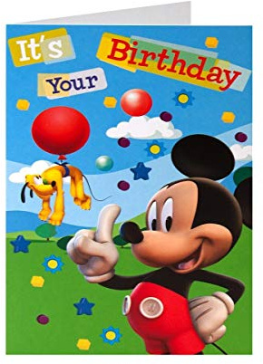 Mickey Mouse Pluto C'est votre anniversaire Ballon étoiles carte d'anniversaire