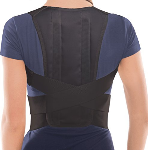 Corrector postura espalda con láminas y arnés para zona lumbar alivio del dolor hombros y cuello con soporte lumbar para espalda recta y Soporte para Espalda- corrección de postura Negro X-Small