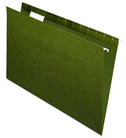 Pendaflex Recycled Hanging Folders, Legal Size, Standard Green, 1/5 Cut, 25/BX (81622)