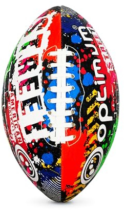 Optimum Street American Football – Durable Rubber Training Ball – Tyre Grip Surface – All-Weather Play and Practice – Full Size, Multi-Colour