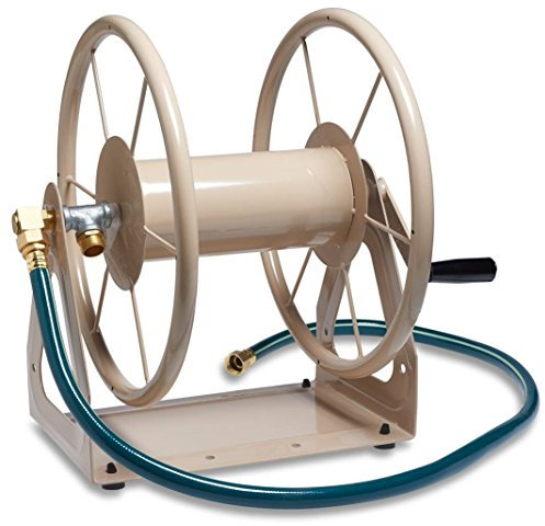 Liberty Garden Products 703-2 Mehrzweck-Schlauchtrommel aus Stahl, für den Garten, Wand-/Bodenmontage, Hellbraun