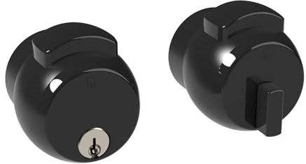 MERONI SERRATURE Serratura Pomolo per Porta - Serratura di Sicurezza con Pomolo PremiApri, Ideale per Porte di Uffici in Legno Metallo Alluminio Vetro, Con Chiave, Made in Italy (Nero)