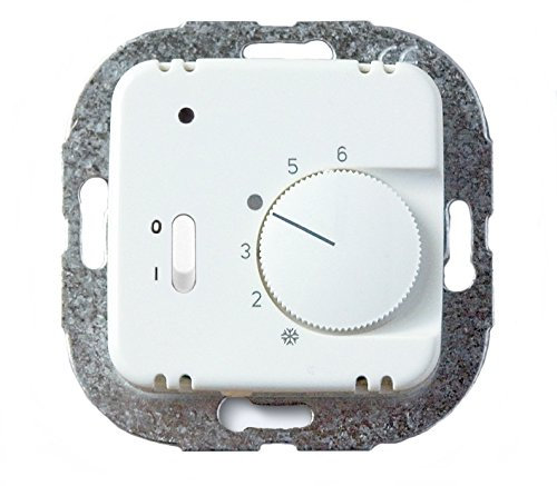 Raumtemperaturregler 230V mit Ein/Aus-Schalter, alpinweiß - passend für Busch-Jaeger Reflex SI, Si Linear und Duro 2000