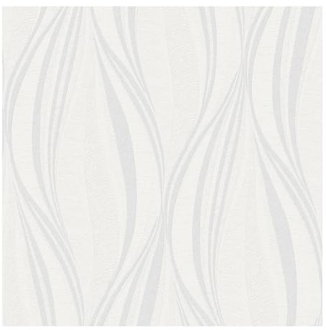Boutique Tango Embossed Geometric White/Silver Wallpaper