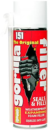 Gorilla Filler 500ml - Expanding Foam Filler | Weatherproof - Ideal for Pipes, Windows, Doors (for Internal & External Use) 500ml