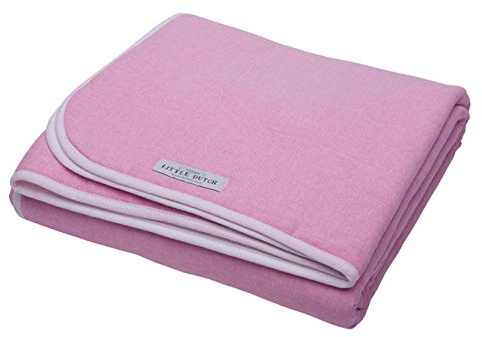 Little Dutch Decke Babydecke Sommerdecke Sommer Baby (70x100 cm) rosa Pure & Soft