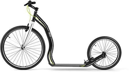 YEDOO Trexx Tretroller - bis 130 kg, Kickscooter mit Luftreifen 26/20 - Roller Scooter für Erwachsene, Dogscooter aus Aluminiumlegierung, Gewicht 7,9 kg, schwarz/weiß