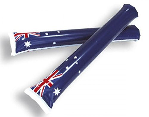 1 Paar (2 Stück) Airsticks / Klatschstangen / Lärmschläger AUSTRALIEN (Lärm-Schläger - Applaus-Schlauch - Bäng Bäng / BängBäng - Pong Pong / PongPong)