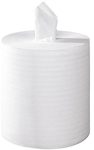 Essuie-mains gauffrés blanc 2x18g/m² - Carton de 6 rouleaux - Dévidage central -2 plis - 450 formats 20x25cm - H261GSM- Certifié France Medical Industrie