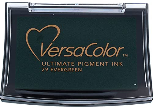 Tsukineko, VersaColor Pigment-Stempelkissen –Dunkelgrün (Evergreen), 4 x 4 cm
