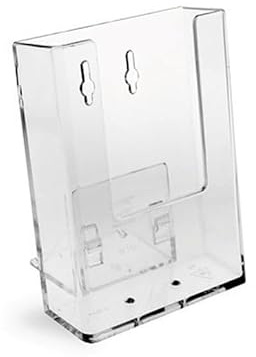 taymar DIN largo (DL), DIN A6, soporte para folletos de pared, soporte para folletos de mesa con clip de pie