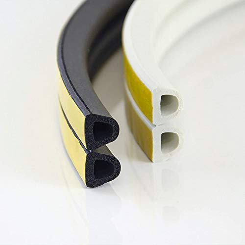 5m GUMMIDICHTUNG D-Profil WEIß 14mm selbstklebend Fensterdichtung Türdichtung Gummi Dichtung Dichtungsband Profildichtung