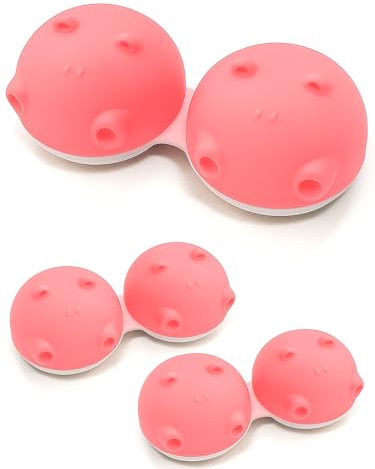 SPORTS WORLD VISION 1PC Estuche para Lentes De Contacto con Diseño De Hipopótamo Rosa de | Caja contenedora con diseño de Animales | Caja Ligera y portátil para Guardar Lentes