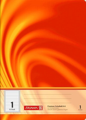 Schulheft/Schreibheft Vivendi Edition mit Kontrastlineatur (Lineatur 1 (1. Schuljahr) - Din A4 / 16 Blatt) PREMIUM QUALITÄT