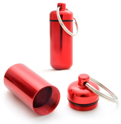 2 x Capsule étanche pour conserver des petits objets, matériau: aluminium