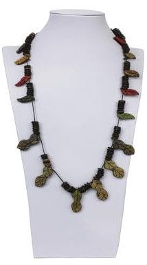 Yudu elegante Schmuckbüste Dekobüste Schmuckhalter Kettenhalter H34 Kunstleder weiss