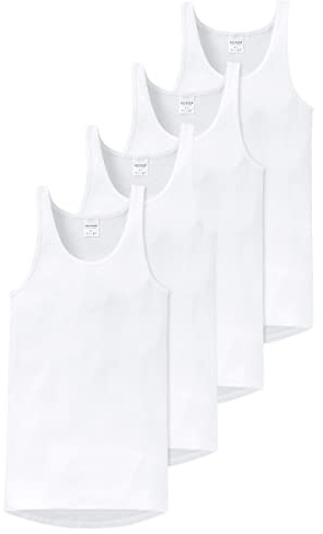 Schiesser Undertröja för män, 2-pack, original, finribbad, Vit, 3XL