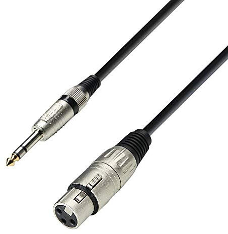 Adam Hall Cables 3 STAR BFV 0300 - Cable de Micro de XLR hembra a Jack 6,3 mm estéreo 3 m