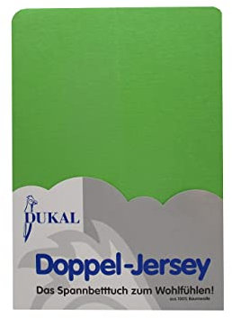 Dukal | Spannbettlaken | 90x200 – 100x200 cm | aus hochwertigem DOPPEL-Jersey | 100% Baumwolle | Farbe: apfelgrün