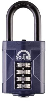 Hochleistungszahlenschloss von Squire (CP50/1.5) - Widerstandsfähiger langer Bügel - 4 stelliges Zahlenschloss - für Korrosionsbeständigkeit - Wetterfestes Schloss für Haus, Schule(Blau, 50 mm)