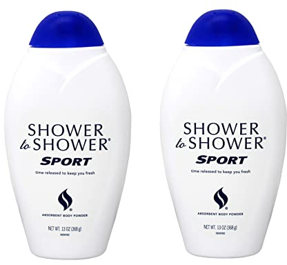 Shower to Shower Absorbent Body Powder, Sport, 13-Ounce Bottles (Pack of 2)