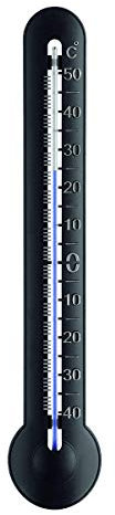 TFA Dostmann Analoges Außen-Thermometer, 12.3048, zum Messen der Innen-oder Außentemperatur, in Deutschland hergestellt, wetterfest, schwarz, L74 x B16 x H330 mm