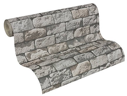 A.S. Création 95834-1 Papier Peint Pierre/Brique, Gris, Roll Size: 10.05m x 0.53m