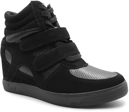 New Women Ladies HI TOP Wedge Trainers Sneakers Pumps Sport Ankle Boots Size
