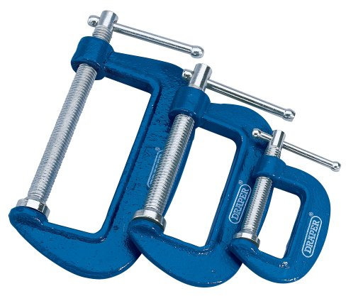 Draper 36779 C Klemmensatz, 25 mm/50 mm/75 mm, blau, 3 Stück