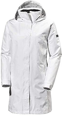 Helly Hansen Damen Aden Langer Regenmantel, Weiß, L