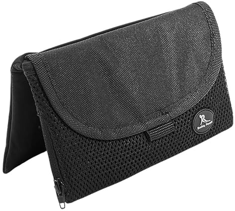 Running Buddy Fanny Pack Waist Bag - Magnetic Closure Workout Belt - Water-Resistant Pocket for Belt Bag Essentials - Side-Zipper Headphone Port for Fanny Packs for Women - XXL, Black, 7 x 4 in