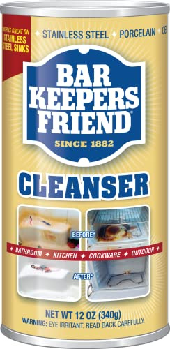 Bar Keepers Friend - Nettoyant & Lustrant Cuisine - pour acier, chrome, fibre de verre, porcelaine, cuivre, tuile, laiton - 340 g
