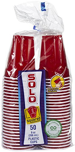 Solo Plastic Party Cups, Red - 9 oz - 50 ct