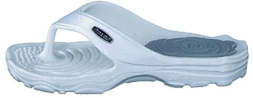 chung shi Unisex Zori Zehentrenner, Weiss/Grau, 43 EU (XL)