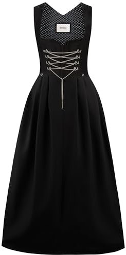 Stockerpoint Damen Amber Maxi Maxi Dirndl ohne Schürze, schwarz, 44