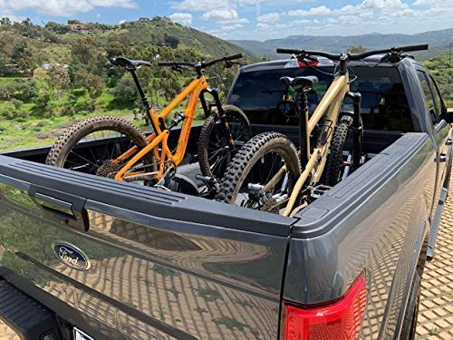 Pipeline Racks 3 Bike Rack for Truck Bed - 3 Standard All-Aluminum Tire Bike Rack for Full Size Trucks - Effortless Wheel Mount, Skip Front Tire Removal, Drill-Free Installation - Gift Set for Men