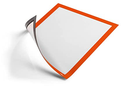 Durable Info-Rahmen Duraframe Magnetic (A4, Magnetrahmen für metallische Oberflächen) 5 Stück, orange, 486909