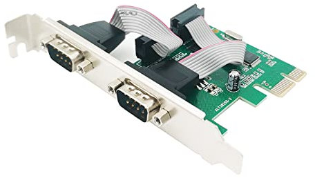 S SIENOC PCI-Express Dual RS-232 Serieller Port Karte - 2 Port DSUB9 DB9 Controller COM RS232 Adapter - PCI-E Express Card-Adapter-Konverter
