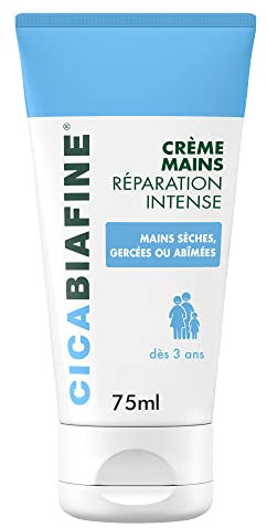 Cicabiafine | Crème Mains Réparation Intense (tube de 75 ml) – Crème pour les mains sèches, gercées ou abîmées – Crème hydratante haute tolérance au panthénol et à la glycérine