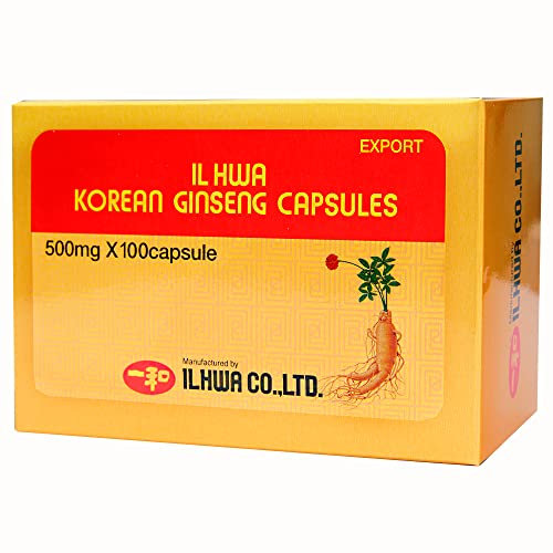Ginseng Coreano Ilhwa 500mg x 100 Cápsulas | Producto Sin aditivos | Vitalidad y Defensas Naturales | Raíces Panax de Cultivo Propio y Extracción Exclusiva | TONG-IL