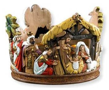 Avalon Gallery Advent Wreath Candle Holders - Christmas Tabletop Candle Holder, 6, Round Nativity