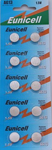 AG13/LR44 Knopfzellen, Alternativbezeichnungen A76 / L1154 / SR44 / G13 / 357, 1,5 V, 10 Stück