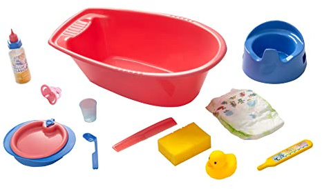 Heless 913 - Puppenbadewanne mit viel Zubehör, ca. 40,5 cm