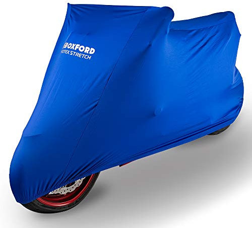 OXFORD, Products CV179 Indoor Motorcycle Cover, Blue, Medium = Length: 229cm, Width: 99cm, Height: 125cm