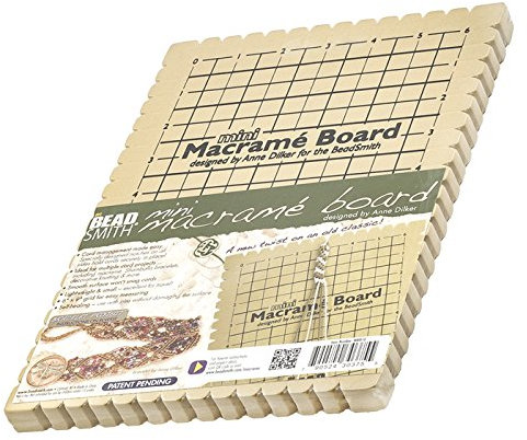 Beadsmith Mini-Makramee-Brett, 15,2 x 22,9 cm, Kunststoff, Rechteckig, Beadrahmen, Bead, beige