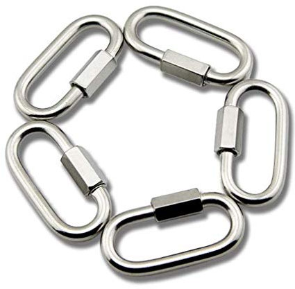 Yasorn M6 Maillon Rapide en Acier Inoxydable D Forme Mousqueton Maillons de Chaîne 5pcs