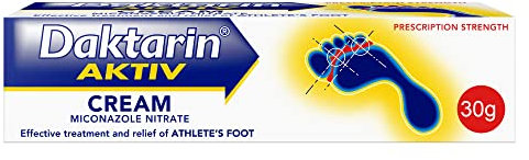 Daktarin Aktiv Cream (1x 30g), Help Treat your Athelete's Foot with Fungus Foot Treatment, Suitable for Cracked and Itchy Skin