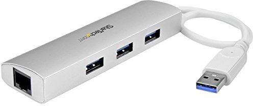 StarTech.com 3-Port USB Hub with Ethernet, 3x USB-A Ports, Gigabit Ethernet, USB 3.2 5Gbps, Bus-Powered, Portable Laptop Hub