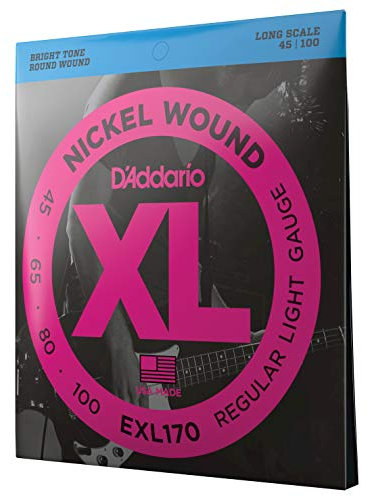 D'Addario EXL170 Nickelumwickelte Bassgitarrensaiten, Light, 45-100, Long Scale
