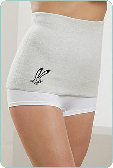 Rückenwärmer mit LogoHase Gr.L naturmelange